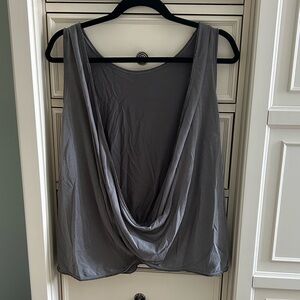 Tresics Luxe Charcoal Backless Draped Tank Top